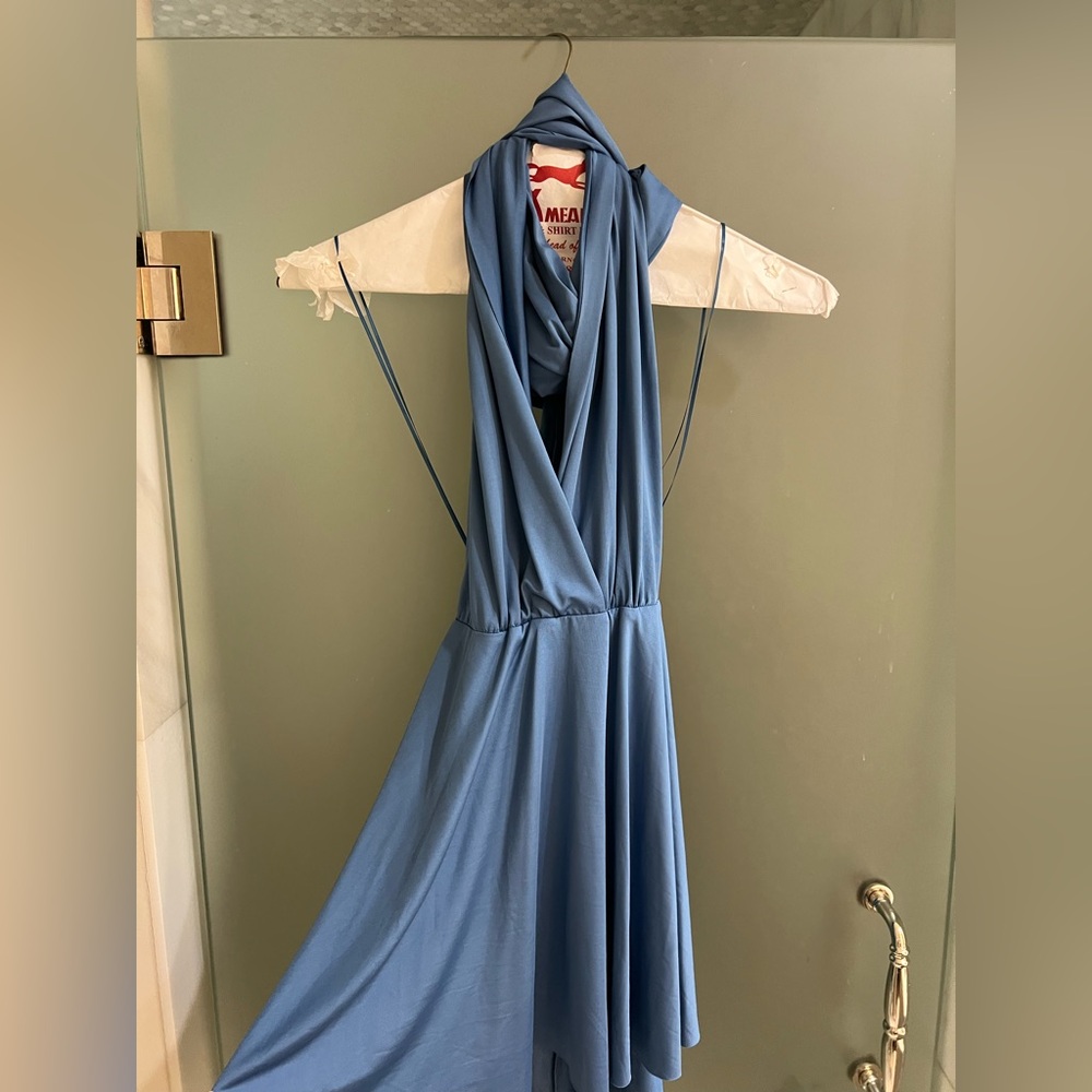 Mea Blue Halter Mini Dress